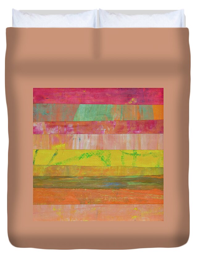 Mixed Media Duvet Cover featuring the mixed media Moments in Time 9 by Julia Malakoff