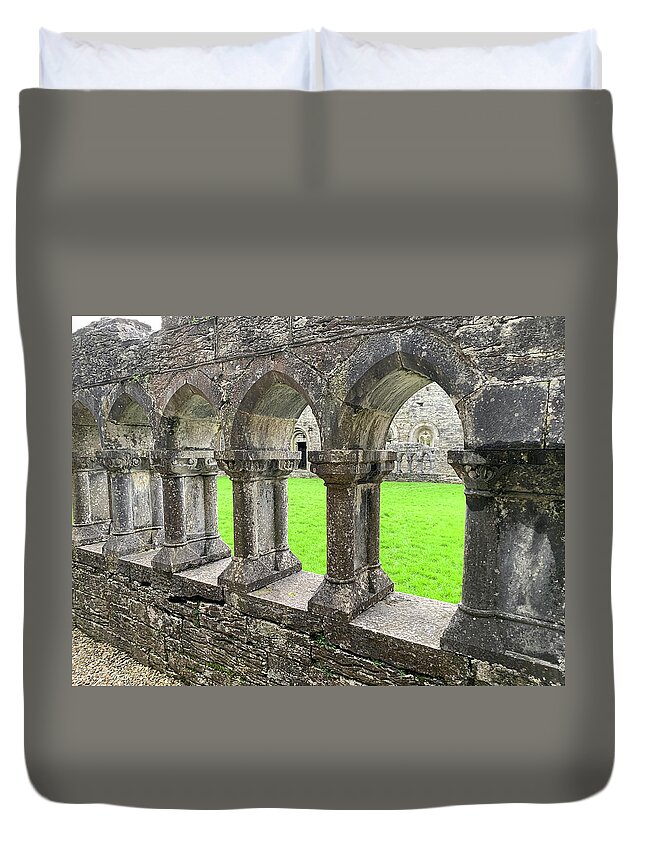 Monastery Duvet Cover featuring the photograph Monastery in Tuam, Ireland by Peggy Dietz