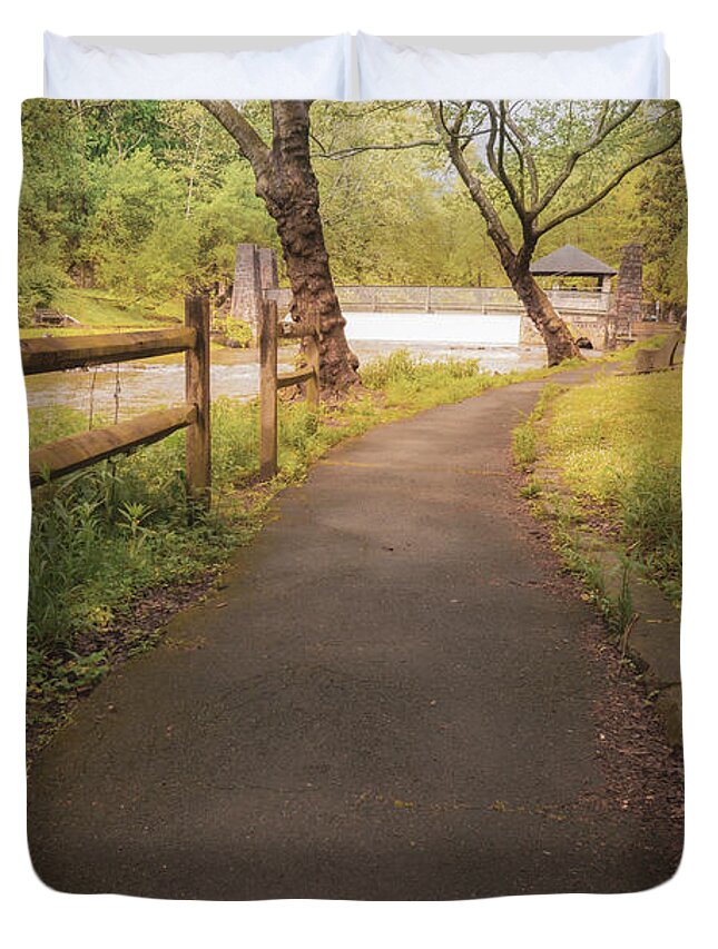 Monocacy Duvet Cover featuring the photograph Monocacy Park - Brighter Pathways Ahead by Jason Fink