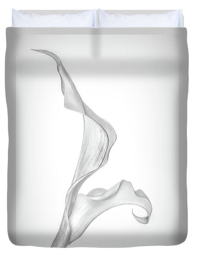 Calla Lily Duvet Cover featuring the photograph Monochromatic Calla Lily by Elvira Peretsman