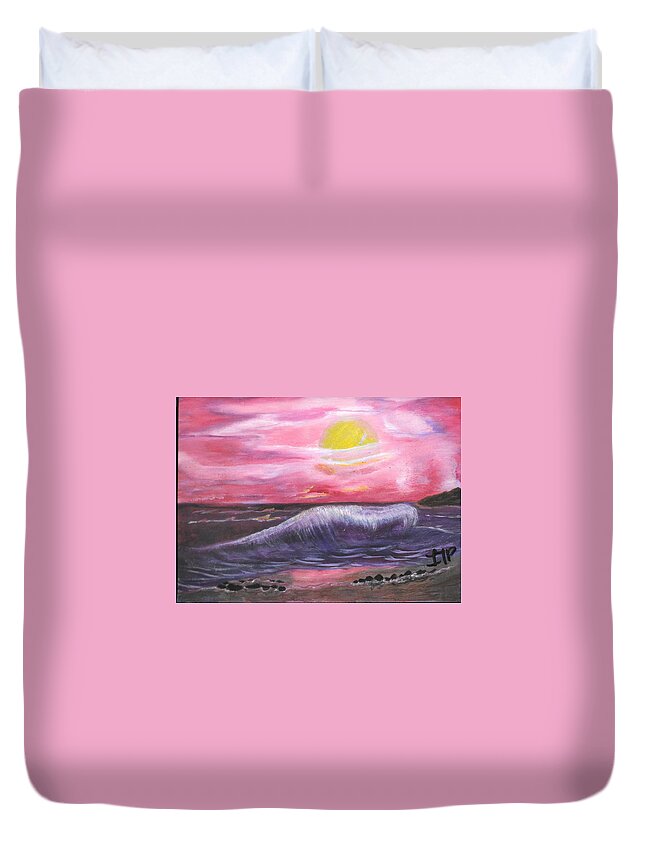 Wave Duvet Cover featuring the painting Monster Wave by Esoteric Gardens KN