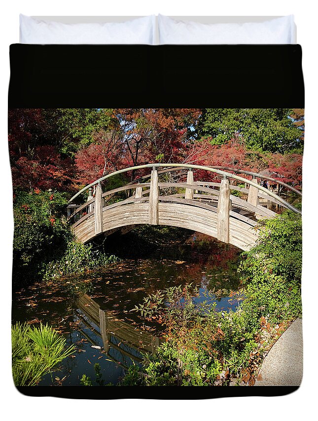 Autumn Duvet Cover featuring the photograph Moon Bridge II by Ricardo J Ruiz de Porras