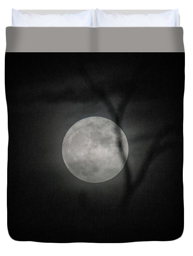 Full Duvet Cover featuring the photograph Moon by David Beechum