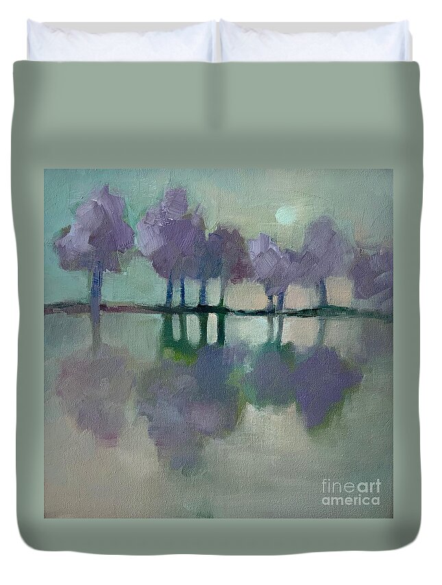 Moon Duvet Cover featuring the painting Moon Glow by Michelle Abrams