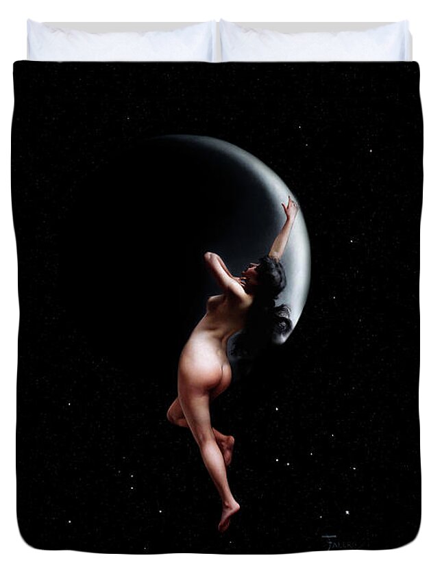 Moon Nymph by Luis Ricardo Falero AOW FRMD Old Masters Reproduction Duvet Cover by Xzendor7