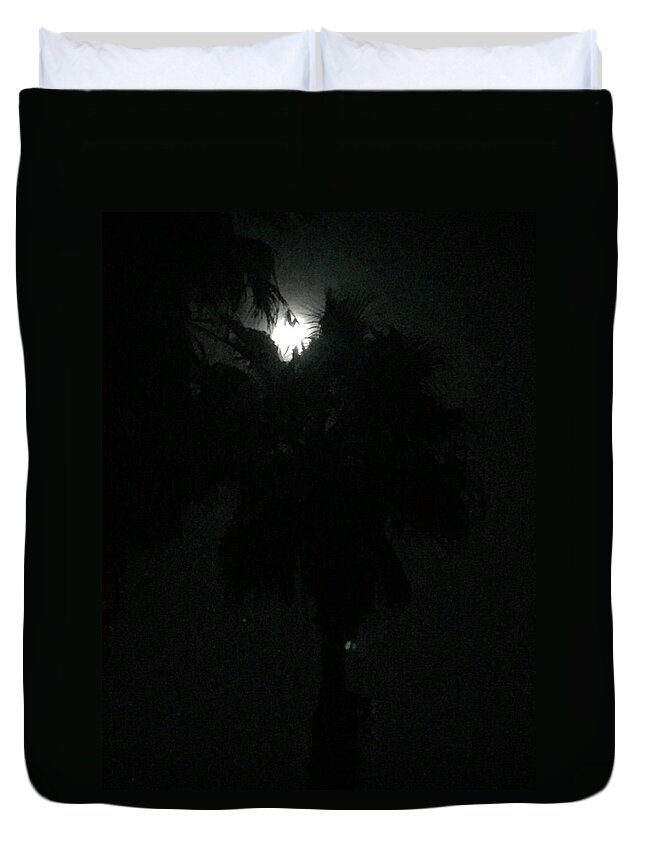 Jamaica Duvet Cover featuring the photograph Moon Over Jamaica by Lisa White