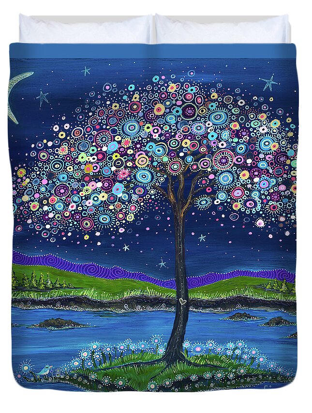 Moonlit Magic Duvet Cover featuring the painting Moonlit Magic by Tanielle Childers