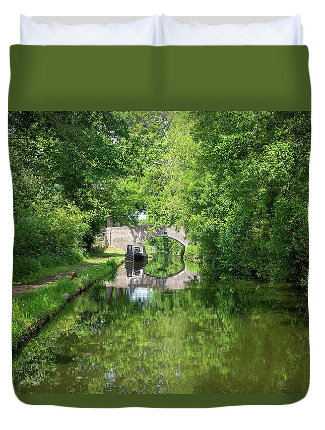 Swivel Bridge Duvet Cover featuring the photograph Moored and waiting by Steev Stamford