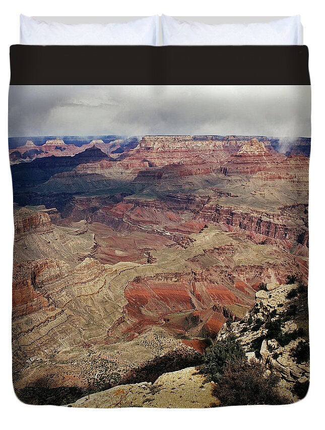 Arizona Duvet Cover featuring the photograph Moran Point Storm by Tom Daniel