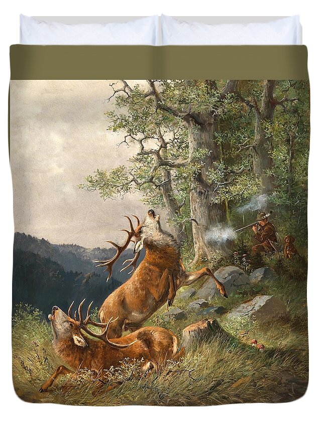 Mountain Duvet Cover featuring the painting Moritz Muller by MotionAge Designs