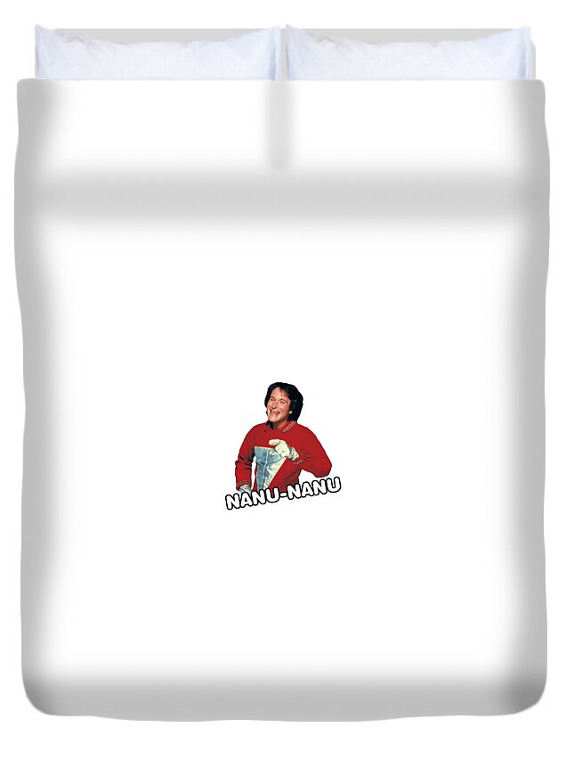 Mork Duvet Cover featuring the digital art Mork And Mindy by Joseph Stawell
