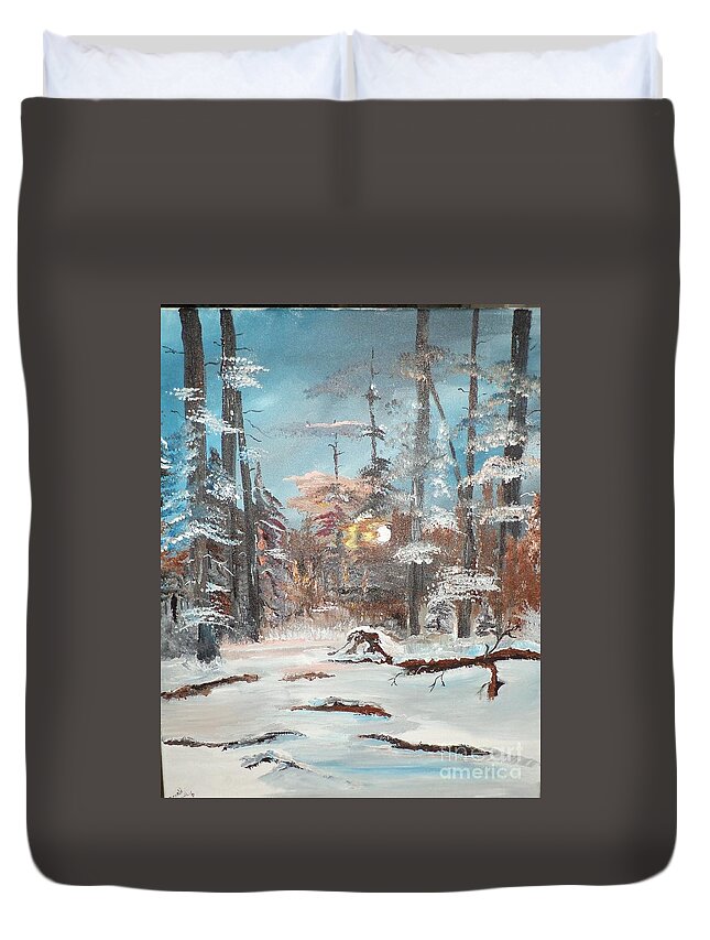 Landscape. Donnsart1 Duvet Cover featuring the painting Morning Is Risen painting # 122 by Donald Northup