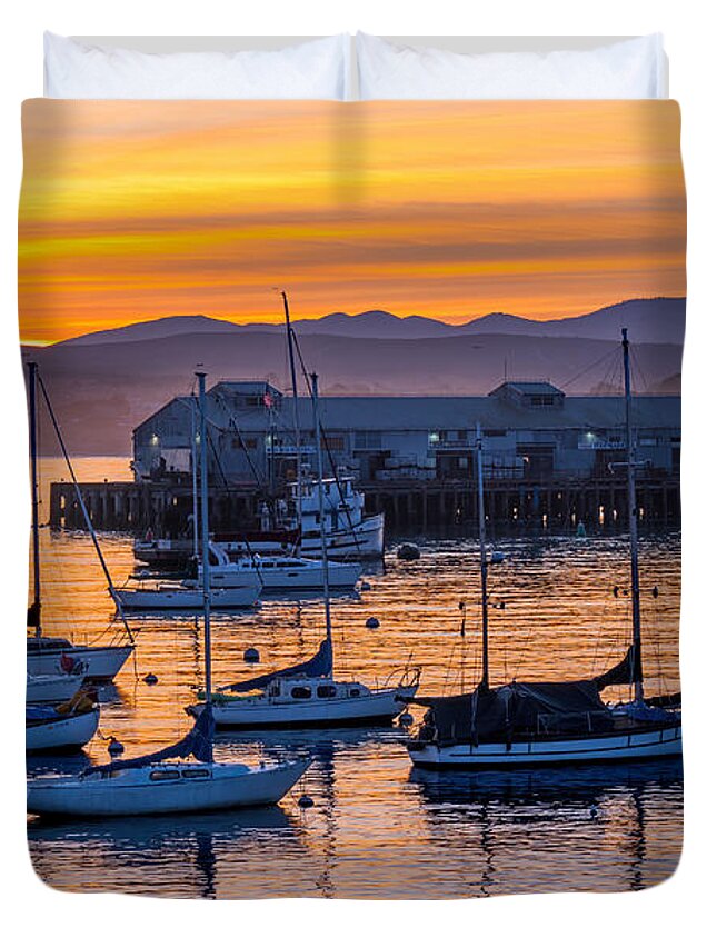 Monterey Duvet Cover featuring the photograph Morning Light in Monterey by Derek Dean