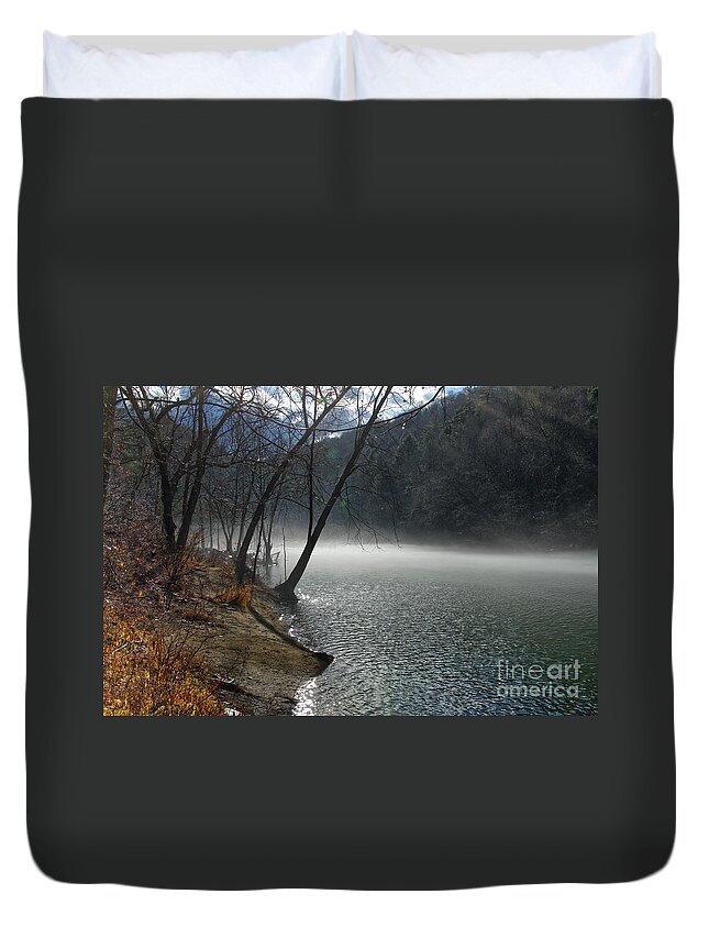 Obed Wild And Scenic River National Park Duvet Cover featuring the photograph Morning On Emory River by Phil Perkins