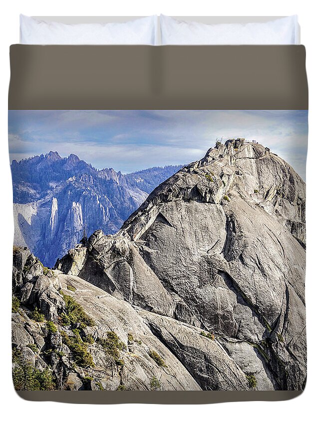 Sequoia National Park Duvet Cover featuring the photograph Moro Rock by Brett Harvey