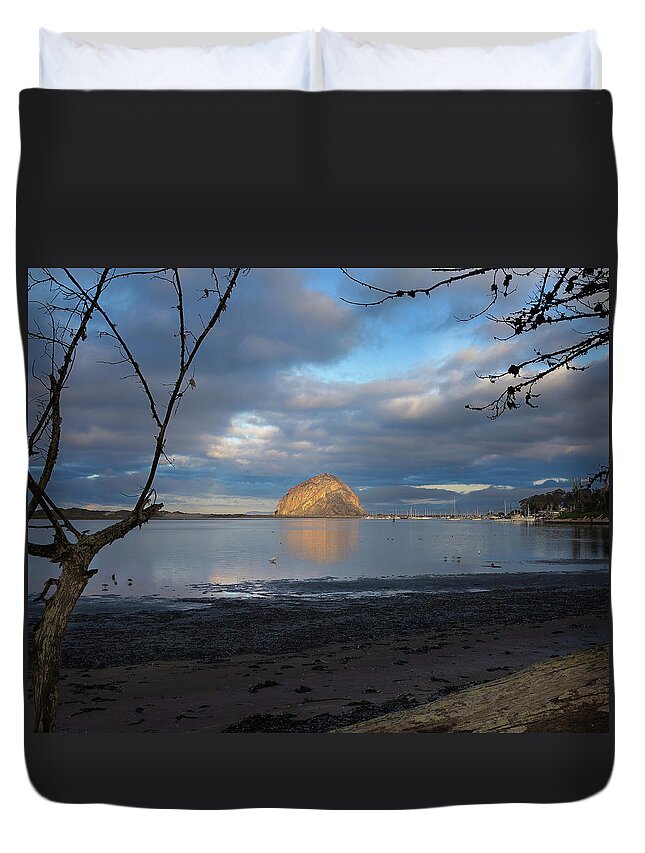  Duvet Cover featuring the photograph Morro Rock #2741 by Lars Mikkelsen