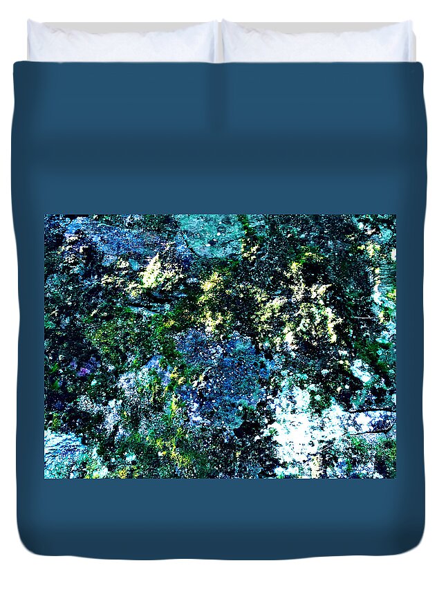 Abstract Duvet Cover featuring the photograph Moss Blacklit by Tom Johnson