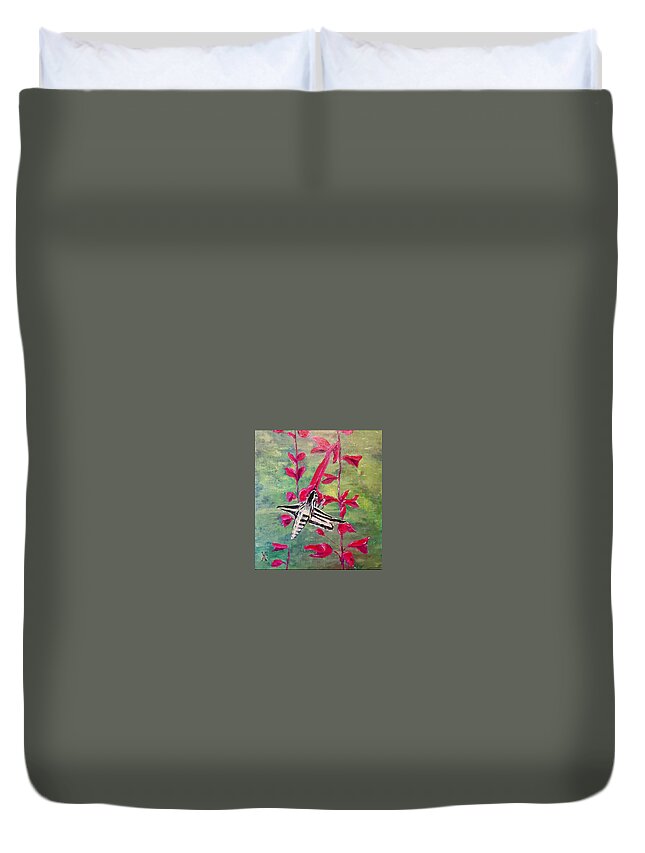 Moths Duvet Cover featuring the painting Moth by Violet Jaffe