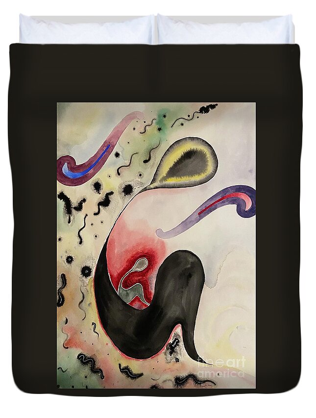 Mother And Child Duvet Cover featuring the painting Mothering by Pamela Henry