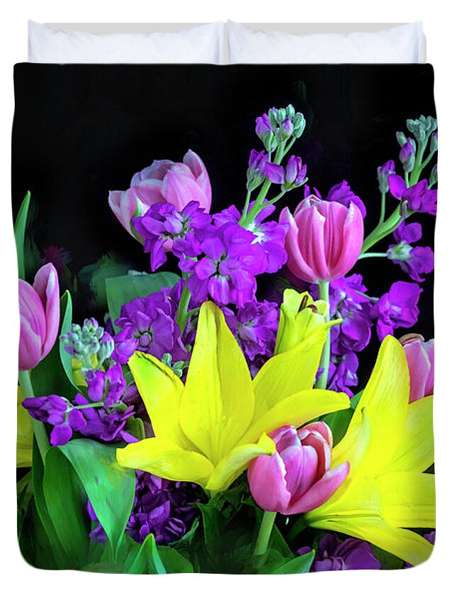 Mothers Day Bouquet Duvet Cover featuring the photograph Mothers Day Bouquet x105 by Rich Franco