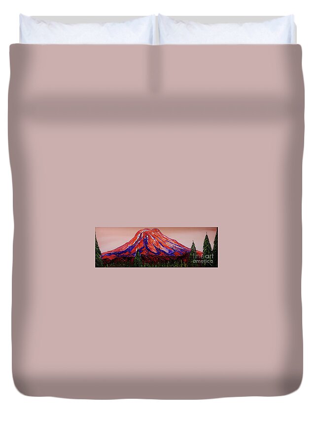  Duvet Cover featuring the painting Mount Adam's #2 by James Dunbar