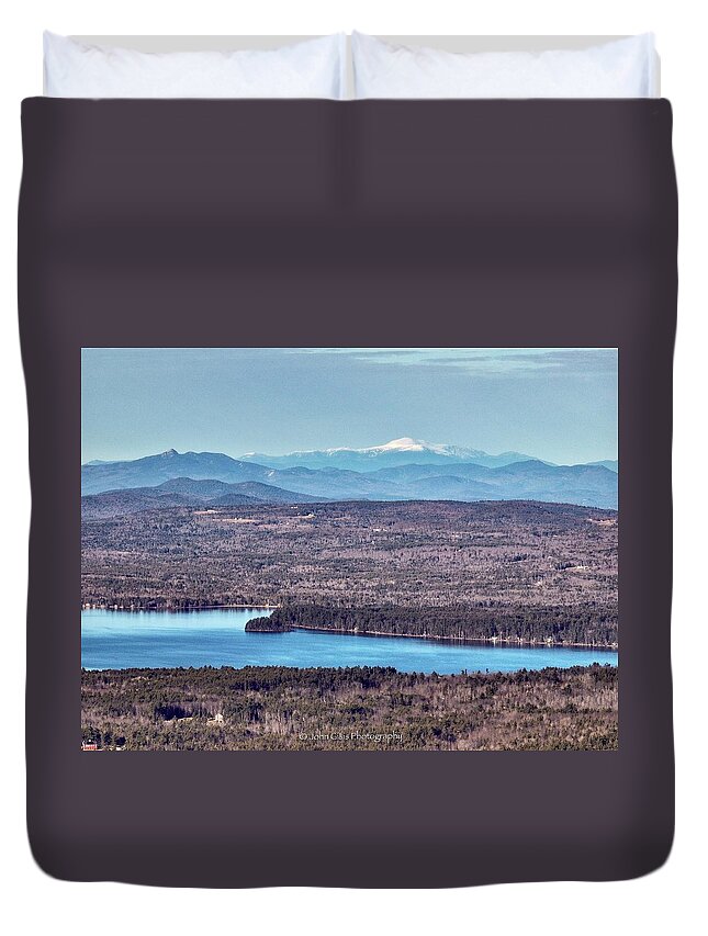  Duvet Cover featuring the photograph Mount Washington and Chocorua over Lake Wentworth by John Gisis