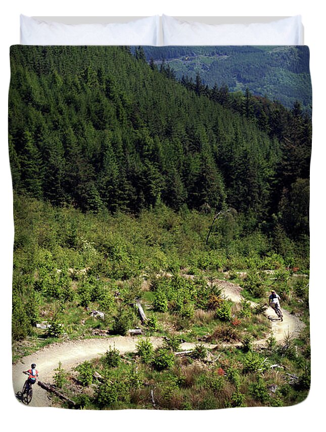 Mountain Duvet Cover featuring the photograph Mountain bike trail by Robert Douglas