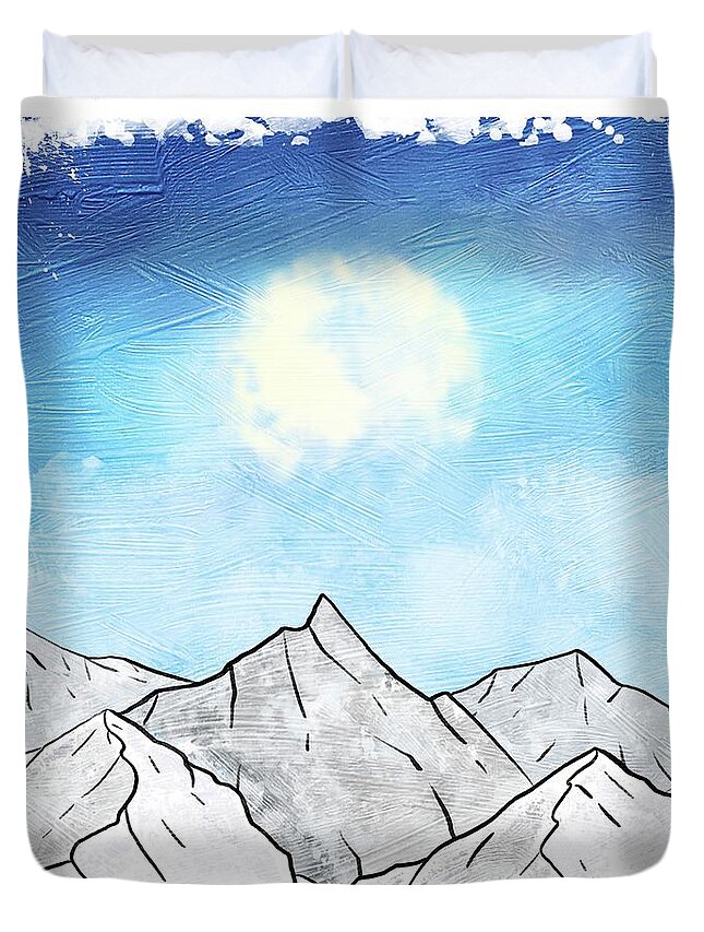Mountain Collection Duvet Cover featuring the painting Mountain Pass by Mark Taylor