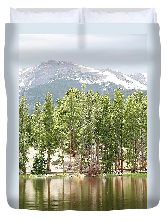 Mountain Duvet Cover featuring the photograph Mountain Reflections by Marilyn Hunt