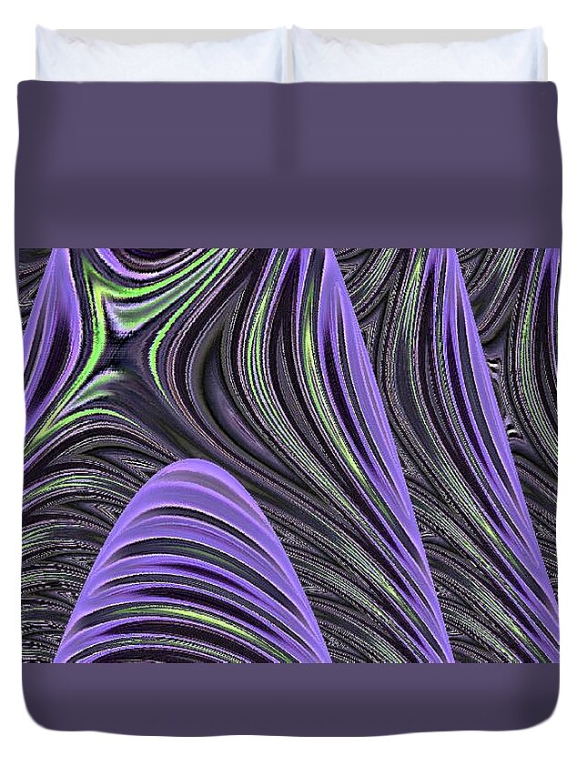 Abstract Duvet Cover featuring the digital art Mountains Abstract by Ronald Mills