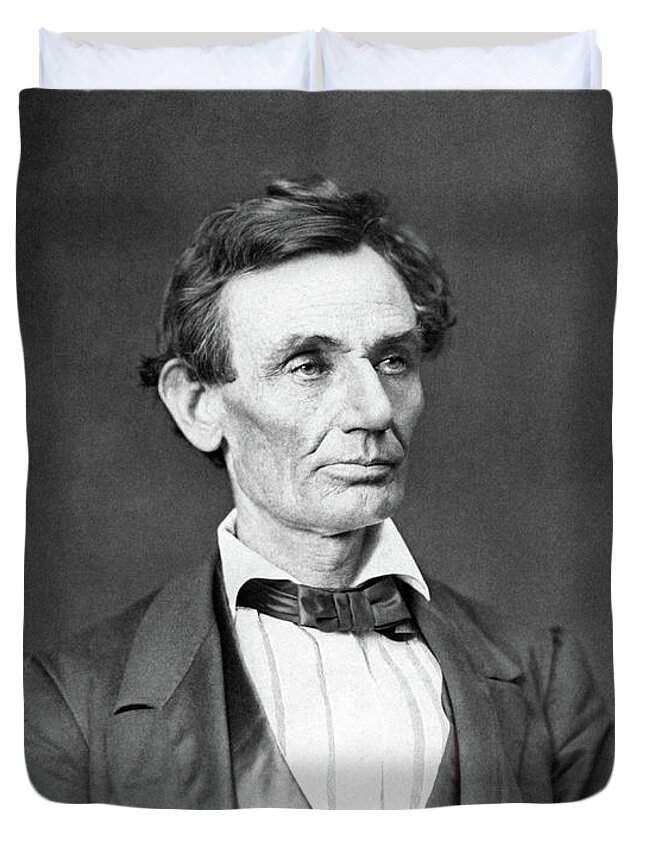 Abraham Lincoln Duvet Cover featuring the photograph Mr. Lincoln by War Is Hell Store