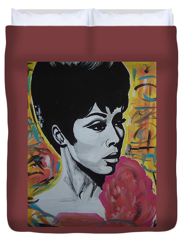 Diane Carroll Duvet Cover featuring the painting Mrs. Carroll by Antonio Moore