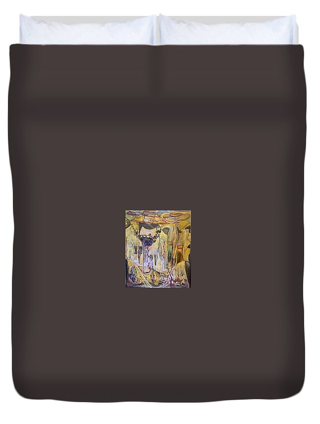  Women Duvet Cover featuring the painting Ms.Doris by Peggy Blood