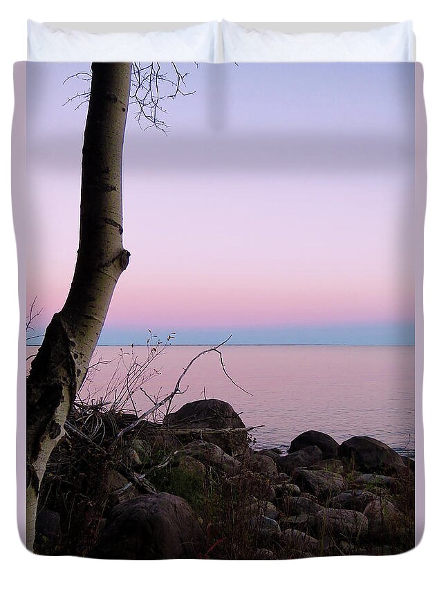 Canada Duvet Cover featuring the photograph Mulberry Haze by Mary Mikawoz