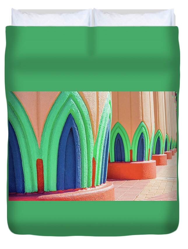 Column Duvet Cover featuring the photograph Multicolored Columns by James C Richardson