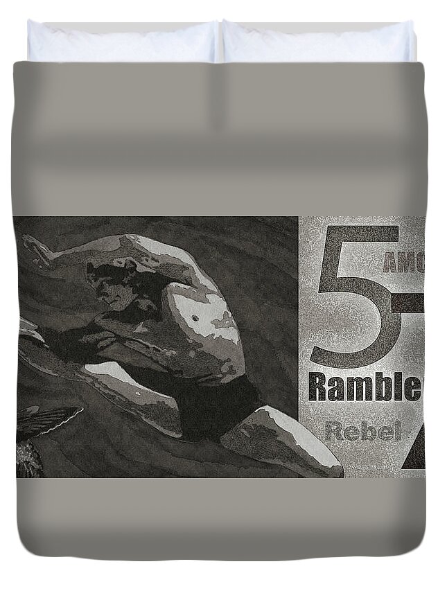 Muscle Cars Duvet Cover featuring the digital art Muscle Cars / 57 Rambler Rebel by David Squibb