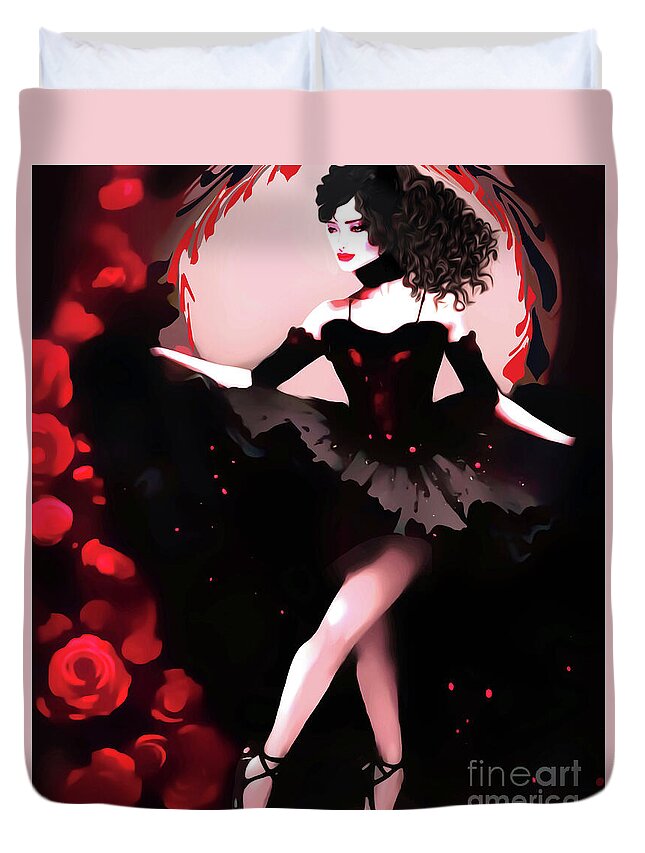 Dancer Duvet Cover featuring the digital art My Beautiful Ballerina by Eddie Eastwood