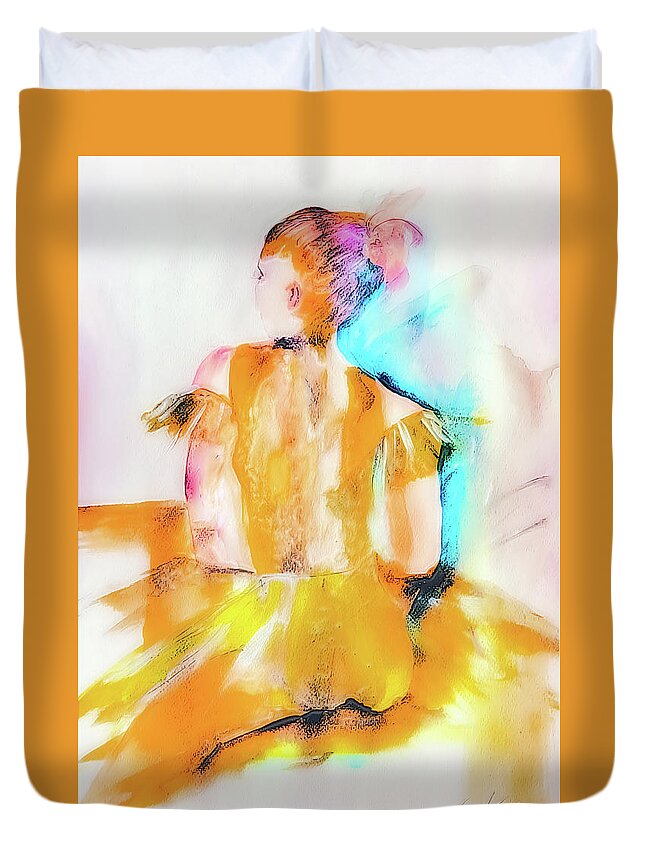 Ballet Duvet Cover featuring the painting My First Ballet Suit by Lisa Kaiser