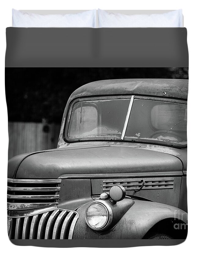 Vintage Car Duvet Cover featuring the photograph My Grandfather's old truck by Edward Fielding