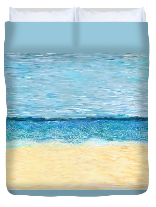 Beach Duvet Cover featuring the digital art My Happy Place by Christina Wedberg
