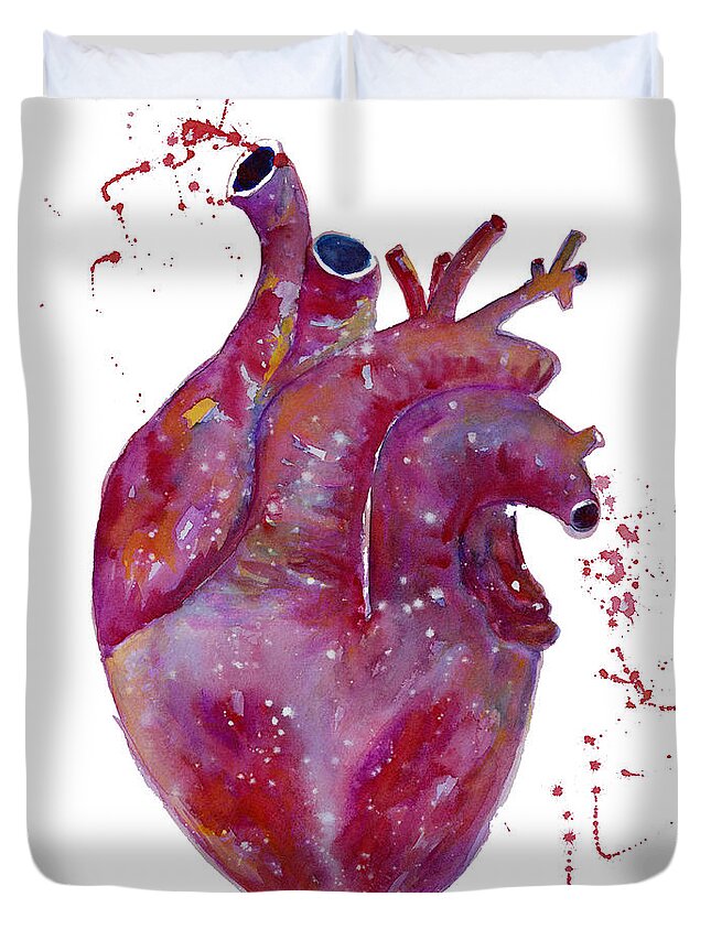 Heart Duvet Cover featuring the painting My Heart is Yours by Ann Leech