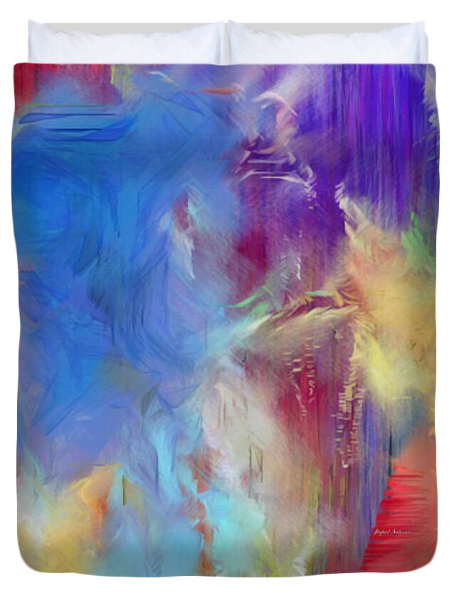 Abstract Duvet Cover featuring the painting My Instant Abstraction by Rafael Salazar