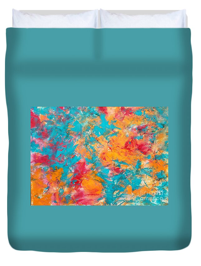 Abstract Watercolor Duvet Cover featuring the painting My Obsession by Lisa Debaets