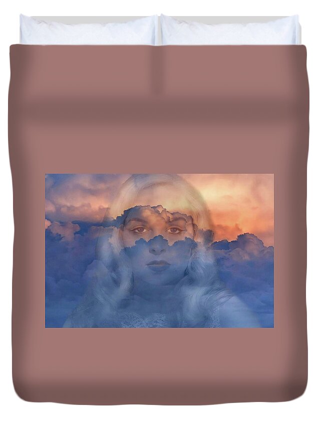 Clouds Duvet Cover featuring the photograph My Reflection in the Clouds by Marilyn MacCrakin