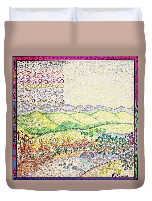 Soul Duvet Cover featuring the drawing My Soul Is Restored by Karen Nice-Webb