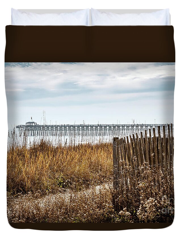 Beach Duvet Cover featuring the photograph Myrtle Beach, Second Avenue Pier by Kelly Nowak
