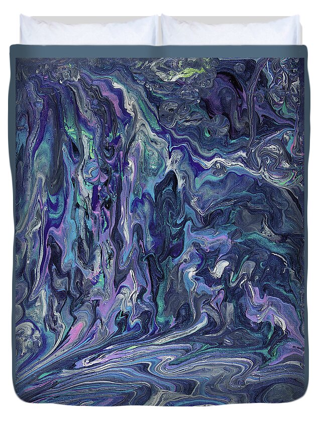 Acrylic Duvet Cover featuring the painting Mystical Haze by Tessa Evette