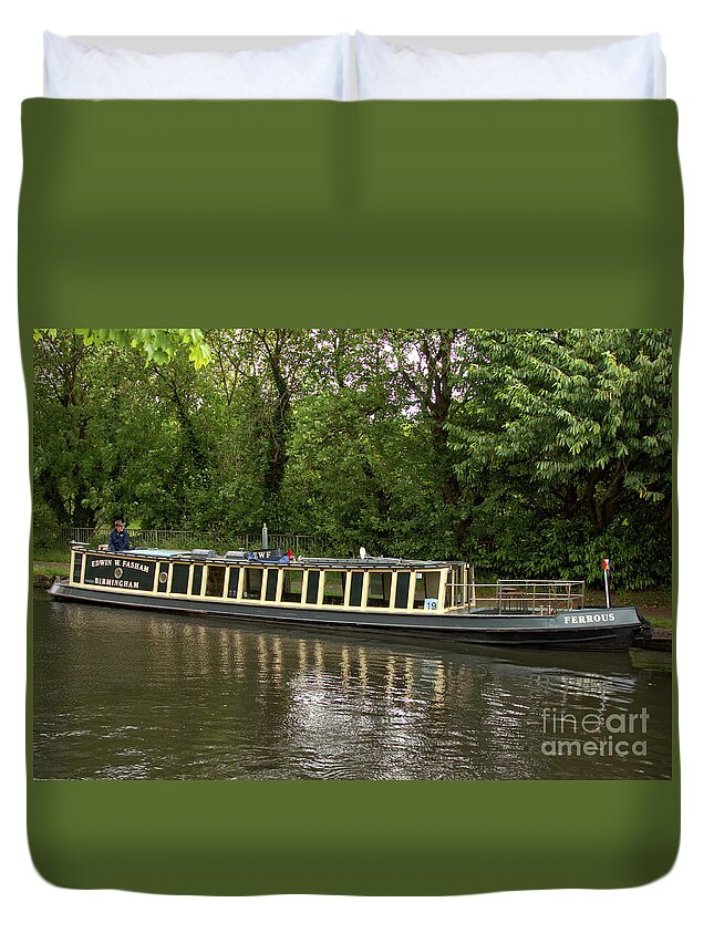 Boat Duvet Cover featuring the photograph N/ B Ferrous by Stephen Melia