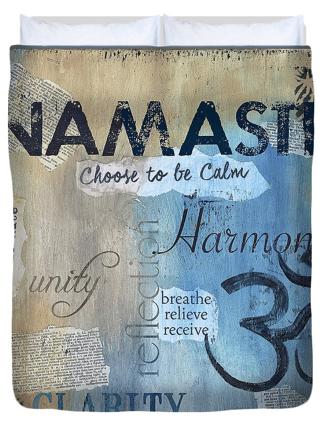 Namaste Duvet Cover featuring the painting Namaste 2 by Debbie DeWitt