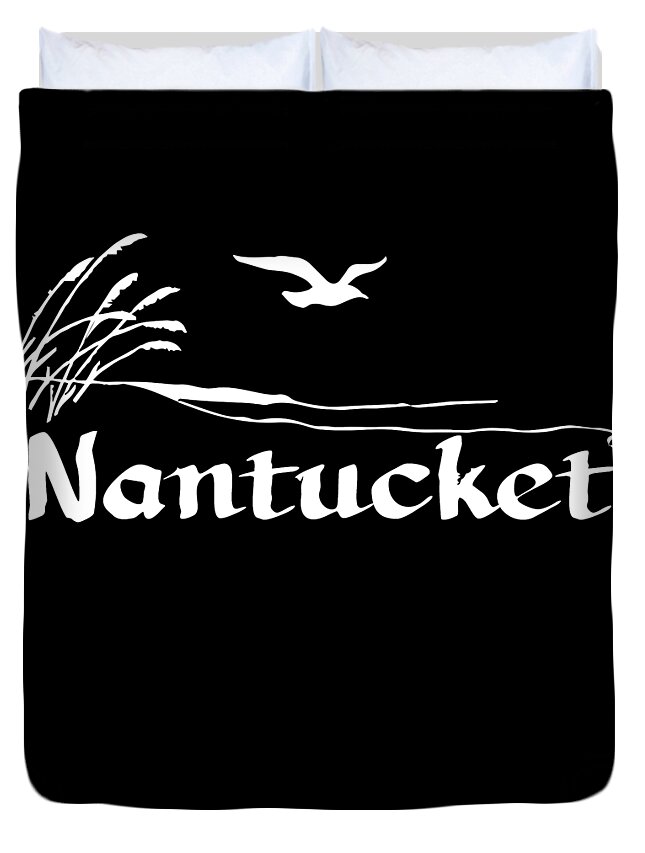 Funny Duvet Cover featuring the digital art Nantucket by Flippin Sweet Gear